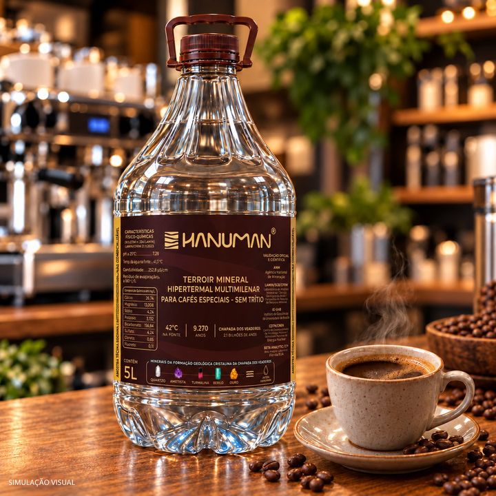 Embalagem Água Hanuman · Cafés Especiais