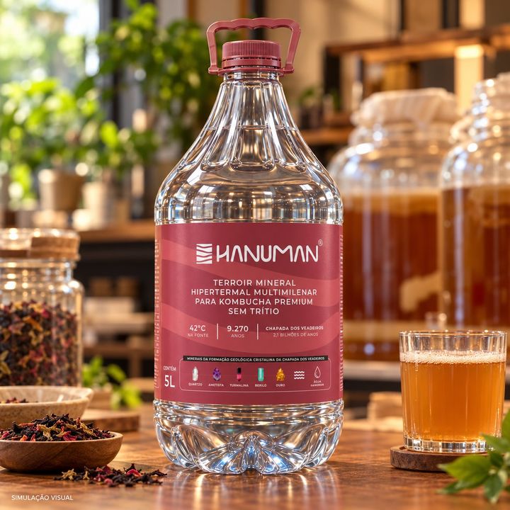 Embalagem Água Hanuman · Kombuchas Premium