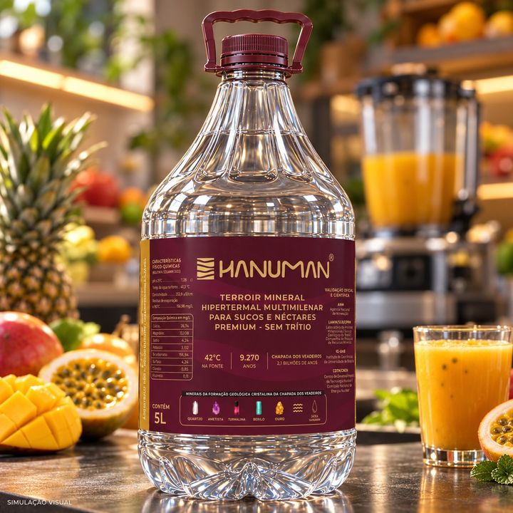 Embalagem Água Hanuman · Sucos & Néctares Premium